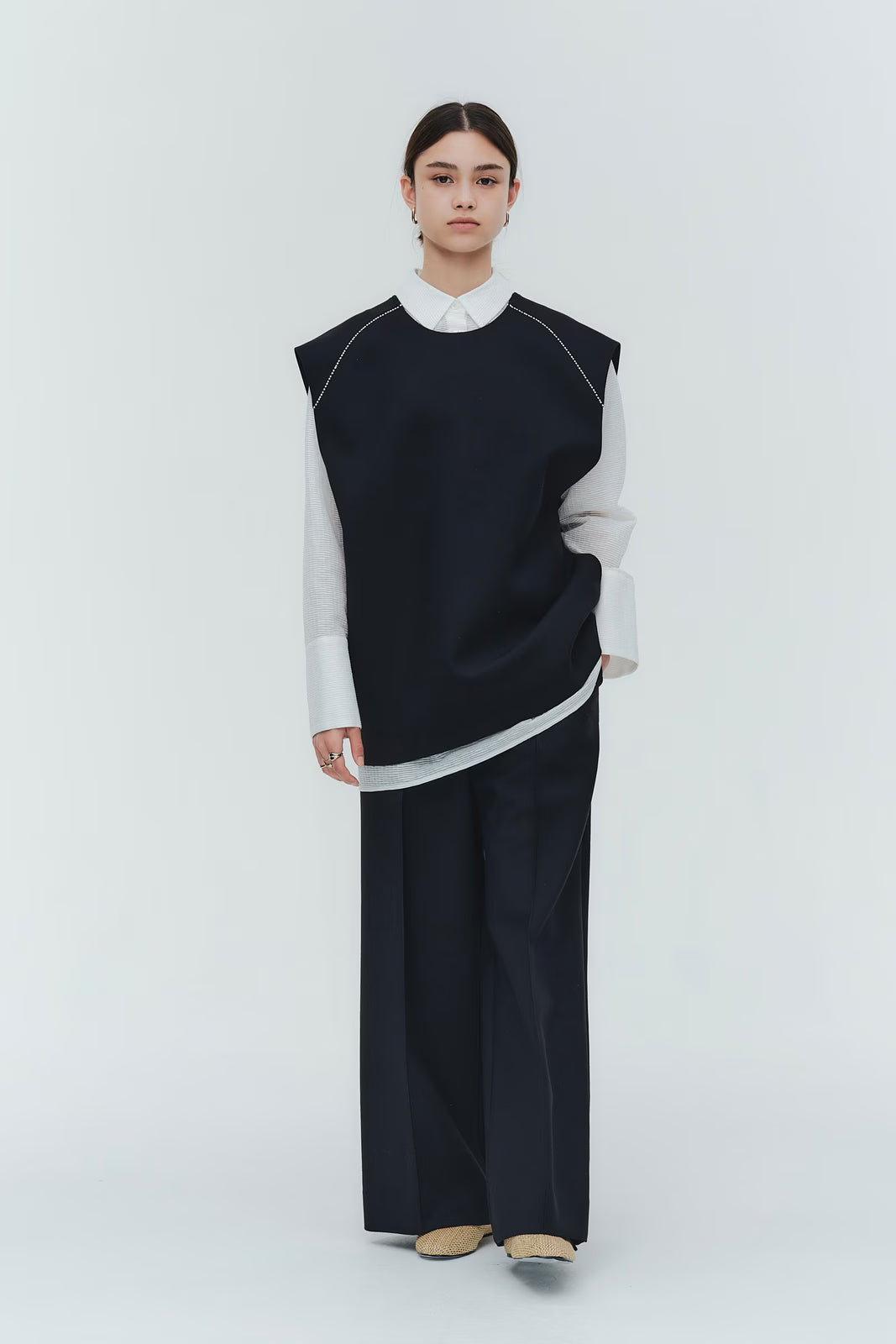 Sheer Jacquard Shirt - Post-Dyed Japanese Fabric | yori / shirocon